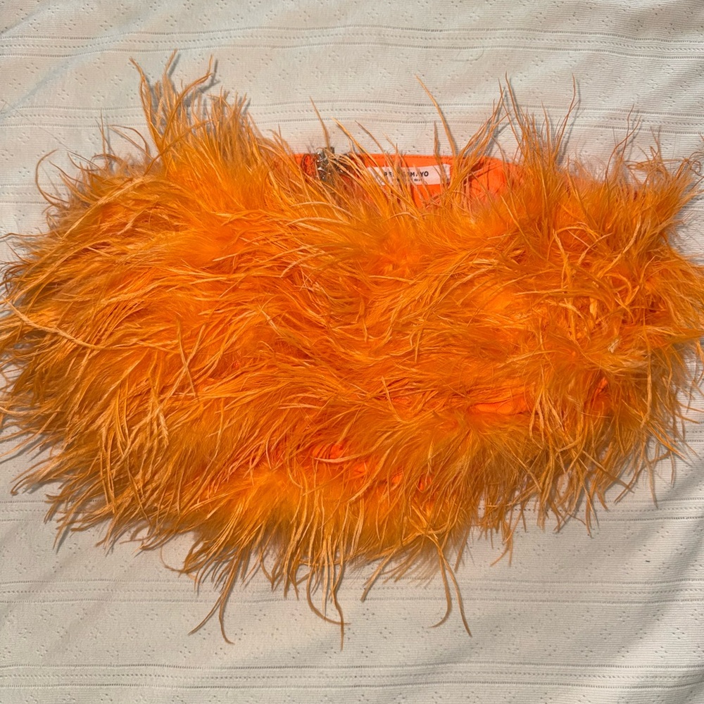 Peppermayo Orange Feather Crop Top US 6